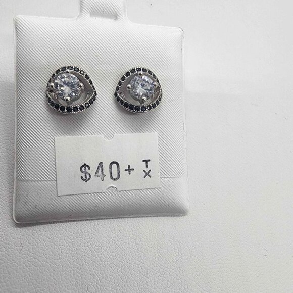 NEW Sterling Silver 925 Elegant Earrings With CZ Stones - Picture 5 of 5